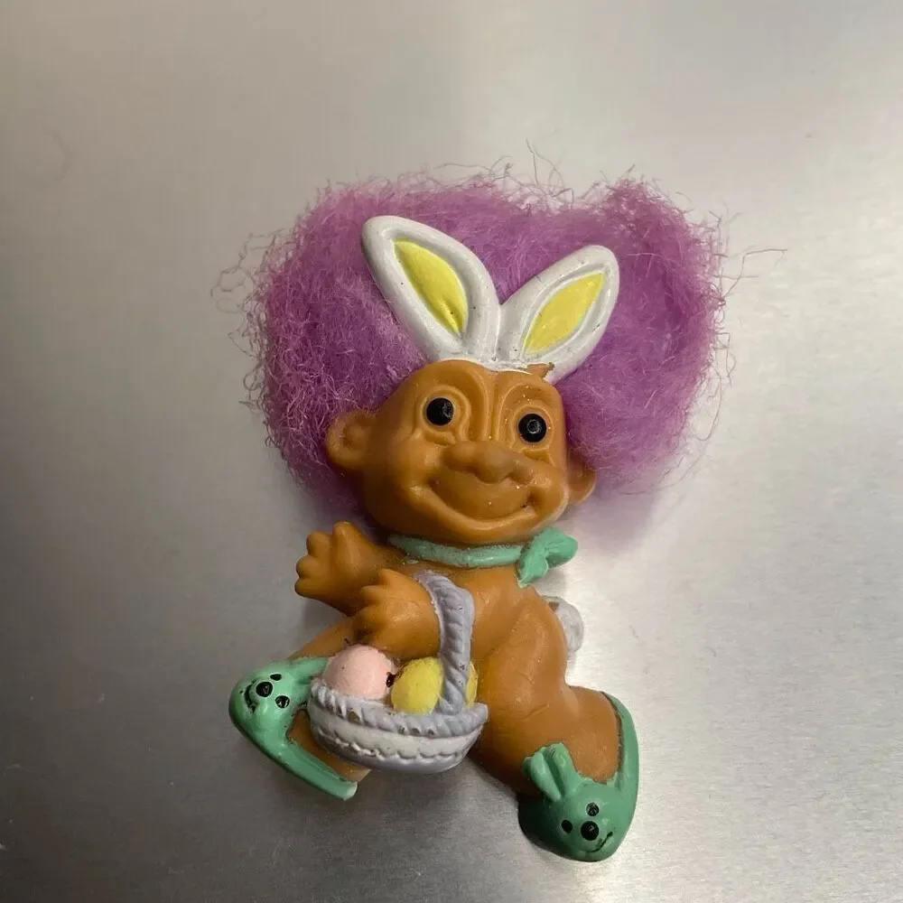 VINTAGE Brooch Lapel Pin  WACKY RABBIT TROLLS PINS by RUSS EASTER TROLL‎